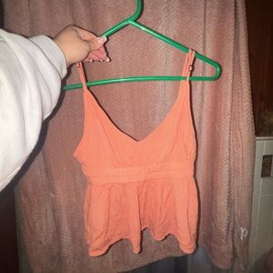 O'Neill Peach Smocked Waist V-Neck Cami